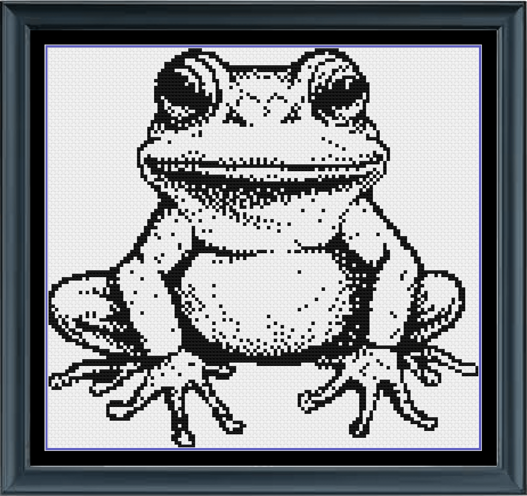 Stitching Jules Design Cross Stitch Pattern Mini Frog Cross Stitch Pattern | Animal Cross Stitch | Monochrome | Instant Download PDF